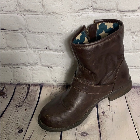 Leather zip up boots with buckle USA flag lining - Picture 5 of 5